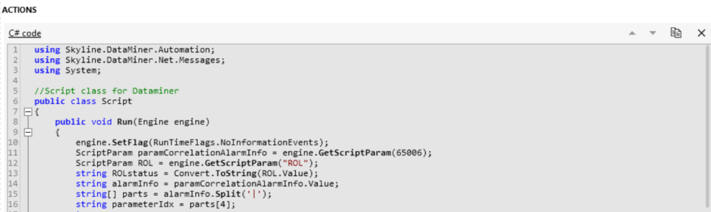 Actions DataMiner - MoMe